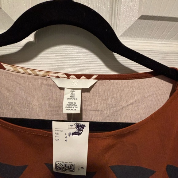 Viral H&M Limited Edition Printed Kaftan Dress (Rust red/Patterned) Sz Large - Picture 8 of 10